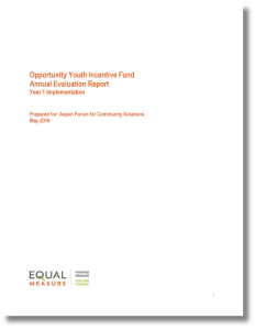 Opportunity Youth Incentive Fund Annual Evaluation Report, Year 1 Implementation