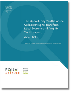 Executive Summary: The Opportunity Youth Forum: Collaborating to Transform Local Systems and Amplify Youth Impact, 2019-2023